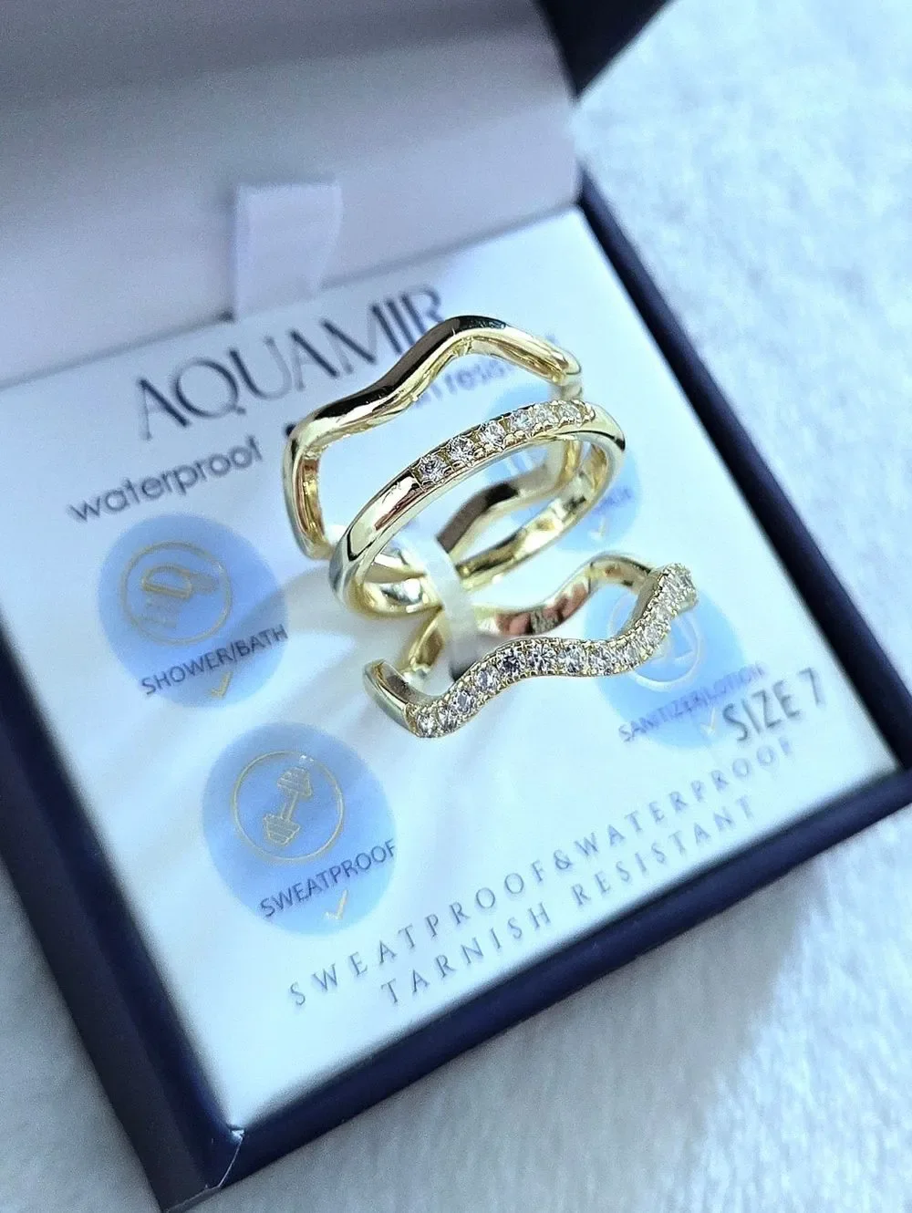 Aquamir Waterproof Triple3️⃣ Ring💍 Set - NIB